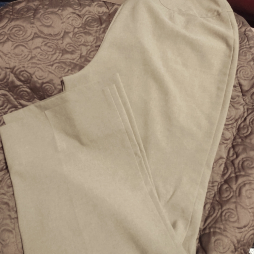New York & Company Beige Straight-Leg Trousers